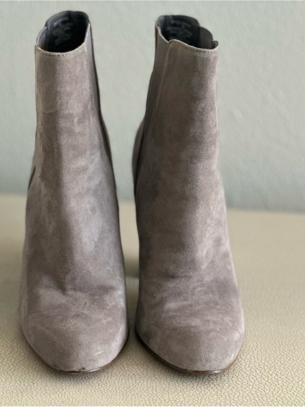 Steve Madden Taupe Suede Chelsea Ankle Booties